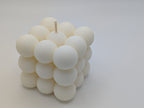 Bubble Cube Soy Candle: Cozy Minimalist Decor, Handmade Aesthetic Sculptural Gift, Modern Coffee Table Accent