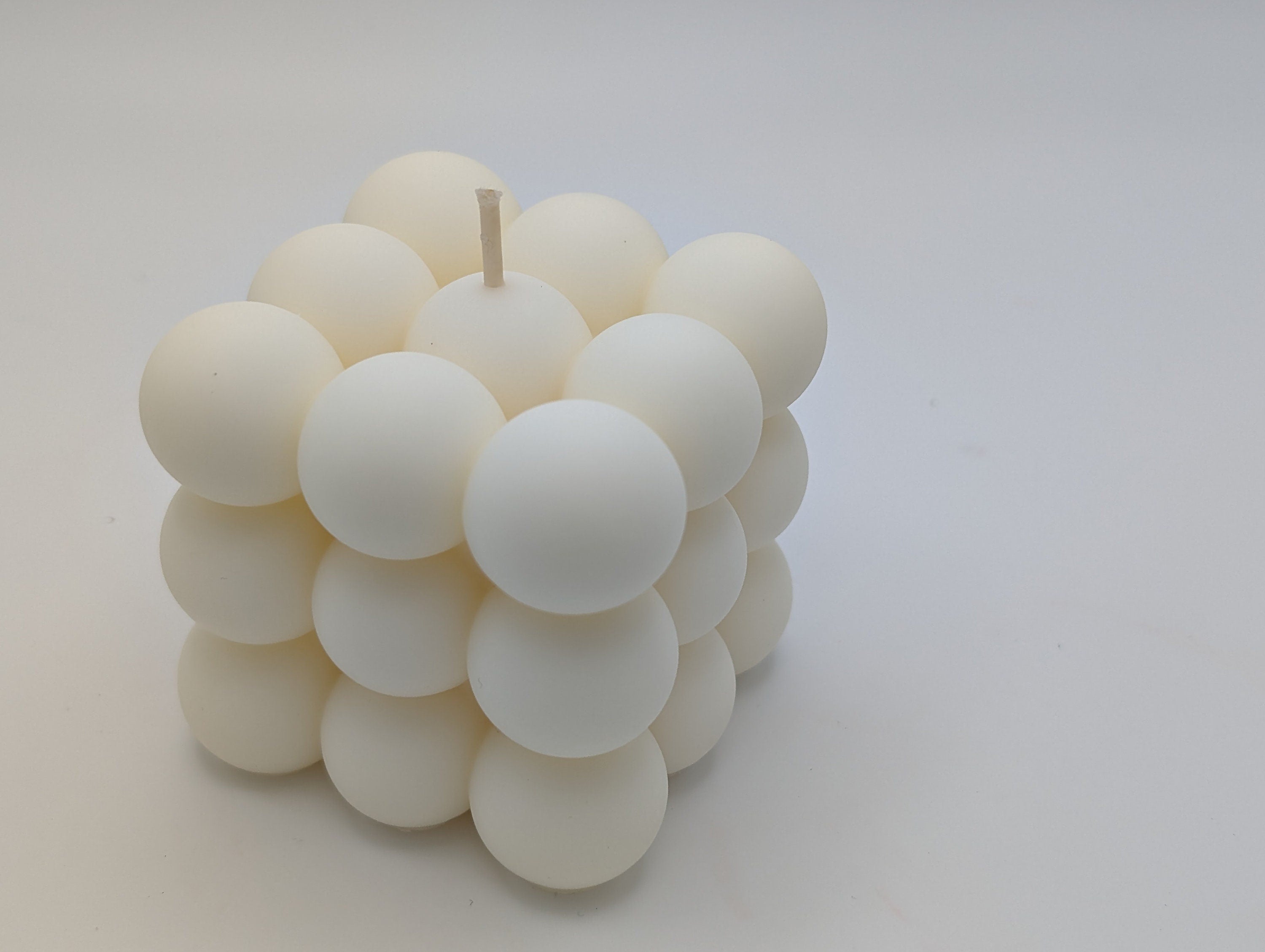Bubble Cube Soy Candle: Cozy Minimalist Decor, Handmade Aesthetic Sculptural Gift, Modern Coffee Table Accent
