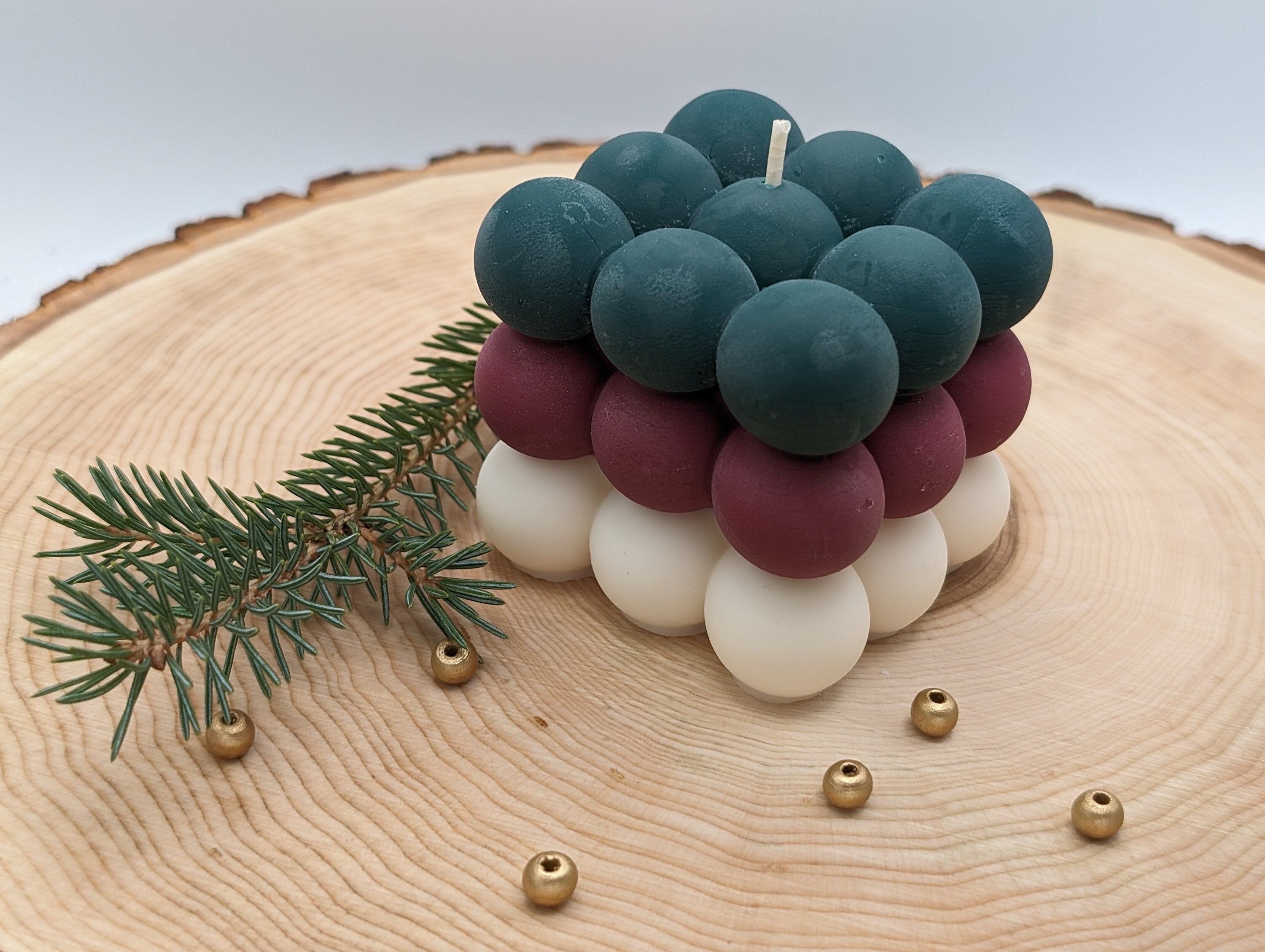 Bubble Cube Soy Candle: Cozy Minimalist Decor, Handmade Aesthetic Sculptural Gift, Modern Coffee Table Accent