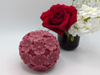 Flower Sphere Shaped Candle: Cozy Minimalist Decor, Handmade Aesthetic Floral Ball, Unique Gift for Mom, Round Rose Accent