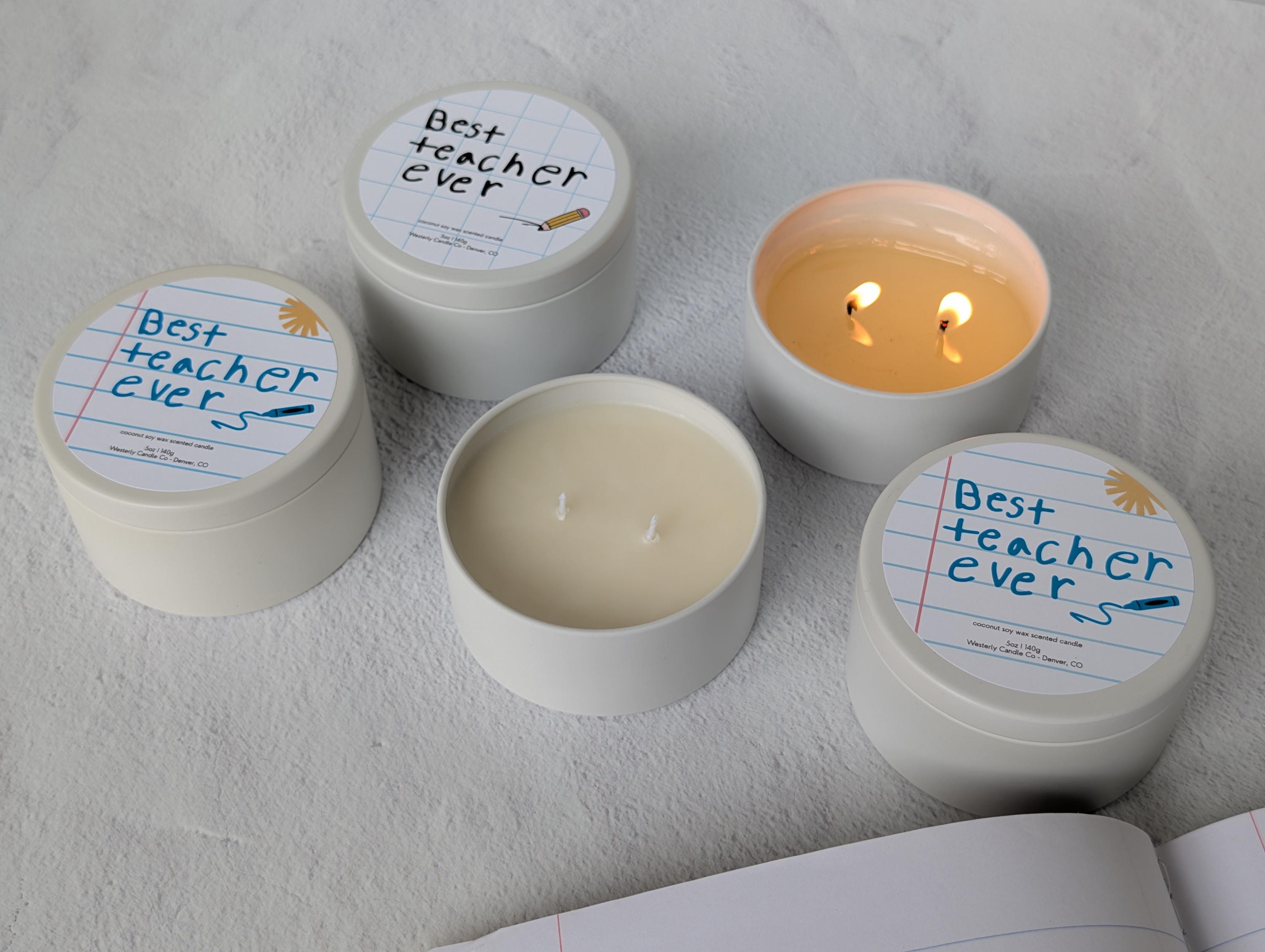 Teacher appreciation scented candle gift for teacher end of school gift best teacher ever kids teacher gift teacher appreciation week gift