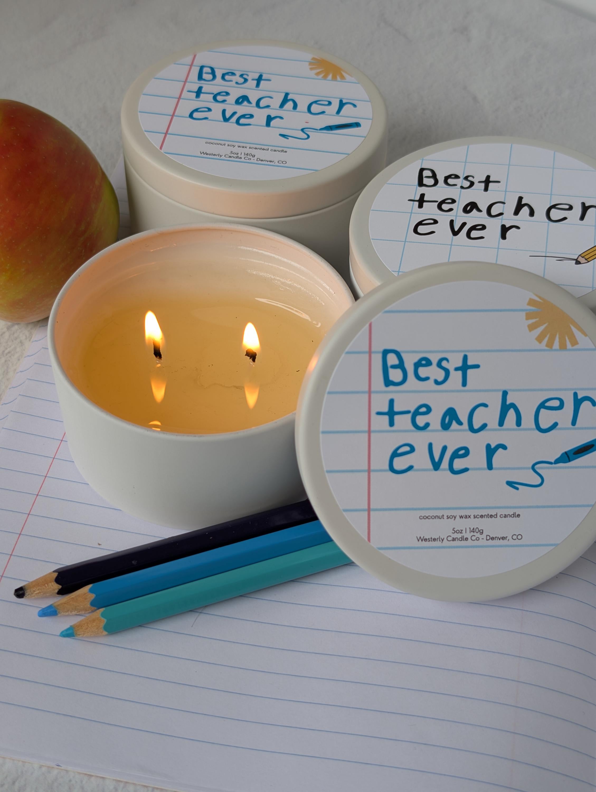 Teacher appreciation scented candle gift for teacher end of school gift best teacher ever kids teacher gift teacher appreciation week gift