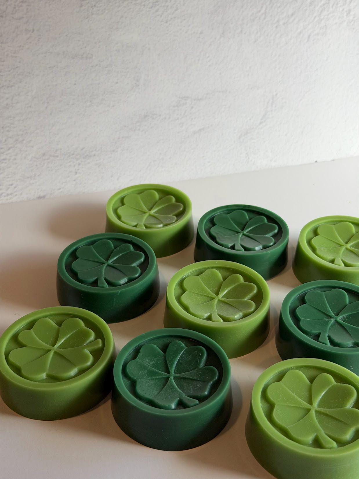 Four Leaf Clover Soy Wax Melts, St. Patrick's Day Party Favor, Spring Scents