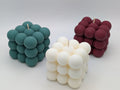 Bubble Cube Soy Candle: Cozy Minimalist Decor, Handmade Aesthetic Sculptural Gift, Modern Coffee Table Accent
