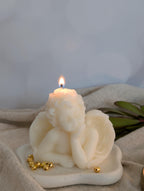 Cherub Angel Soy Candle, Baptism Favor, Baby Shower Gift, Guardian Angel Keepsake