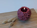 Flower Sphere Shaped Candle: Cozy Minimalist Decor, Handmade Aesthetic Floral Ball, Unique Gift for Mom, Round Rose Accent