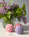 Floral Blossom Sphere Candle - Soy Wax Flower Decor - Mother's Day, Bridal Shower, or Teacher Appreciation Gift - Pink Sakura & Purple Lilac