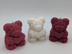 Rose Bear Heart Candle, Handmade Natural Soy Wax, Romantic Gift for Her or New Mom