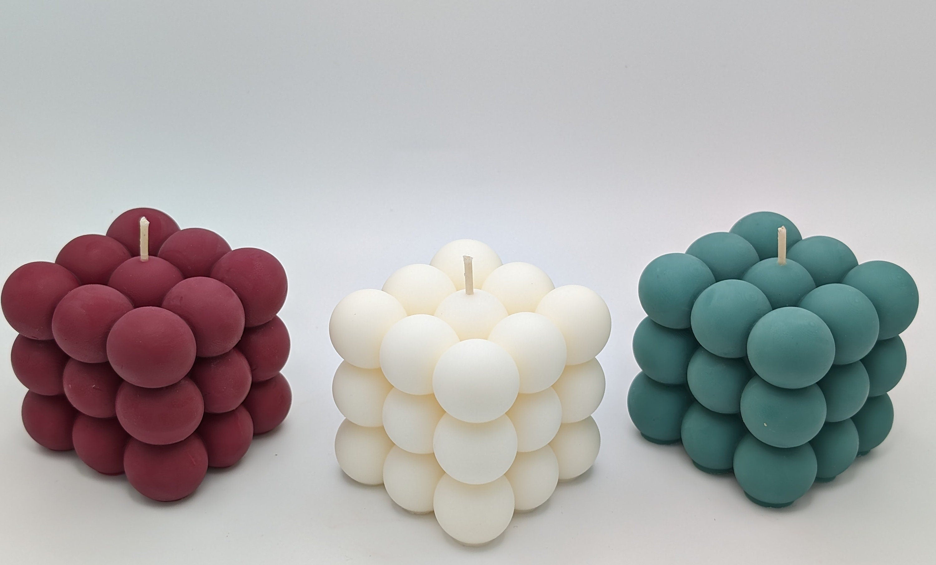 Bubble Cube Soy Candle: Cozy Minimalist Decor, Handmade Aesthetic Sculptural Gift, Modern Coffee Table Accent