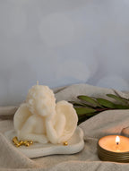 Cherub Angel Soy Candle, Baptism Favor, Baby Shower Gift, Guardian Angel Keepsake