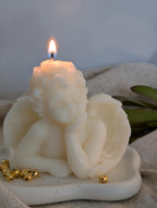 Cherub Angel Soy Candle, Baptism Favor, Baby Shower Gift, Guardian Angel Keepsake
