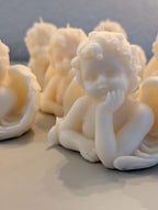 Cherub Angel Soy Candle, Baptism Favor, Baby Shower Gift, Guardian Angel Keepsake