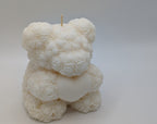 Rose Bear Heart Candle, Handmade Natural Soy Wax, Romantic Gift for Her or New Mom